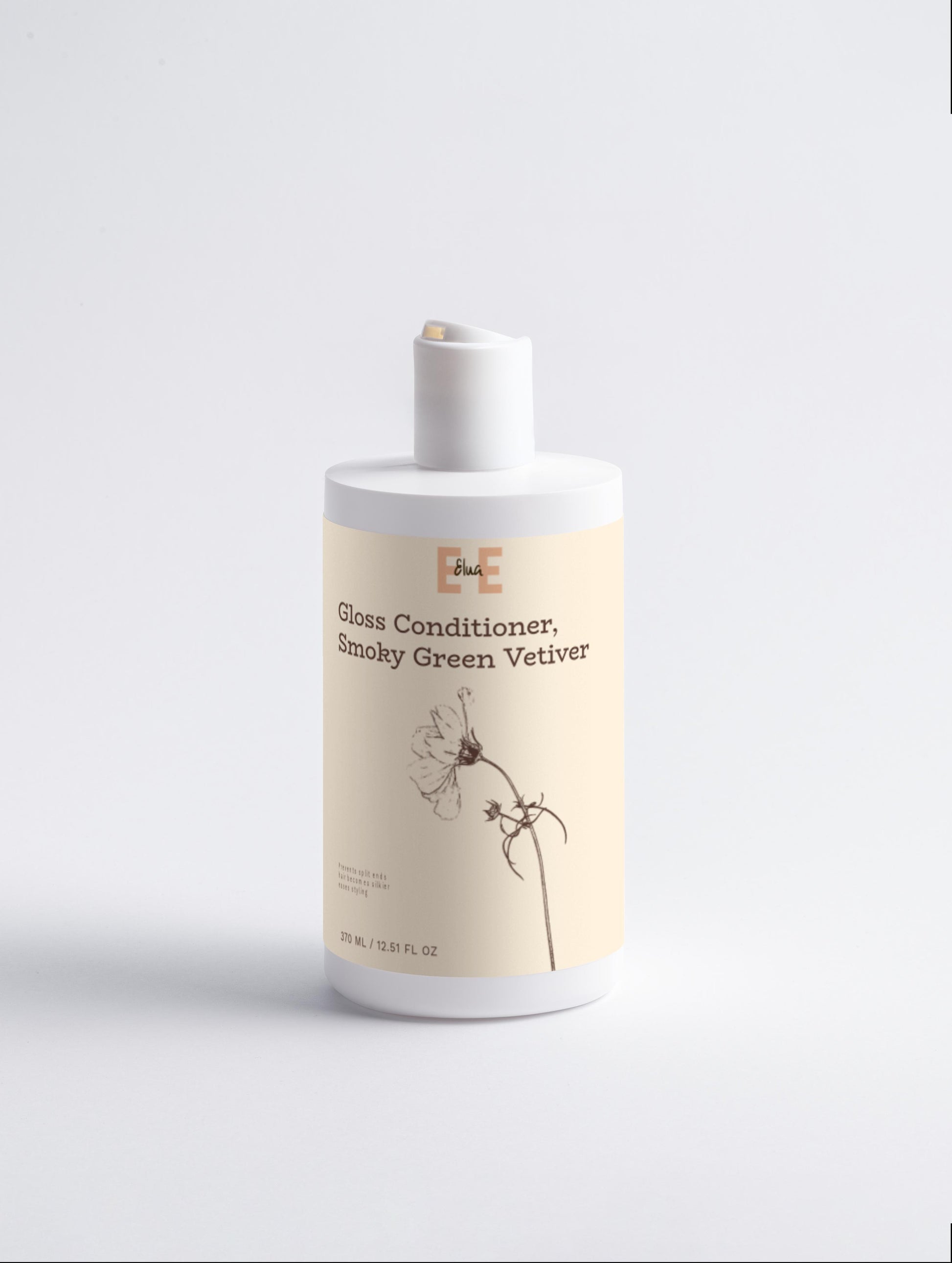 Bottle of Gloss Conditioner with Smoky Green Vetiver scent on a light gray background